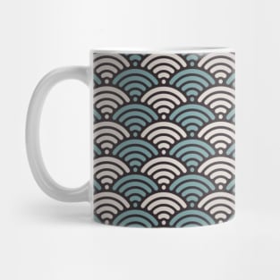 Japanese blue seigaiha wave pattern Mug